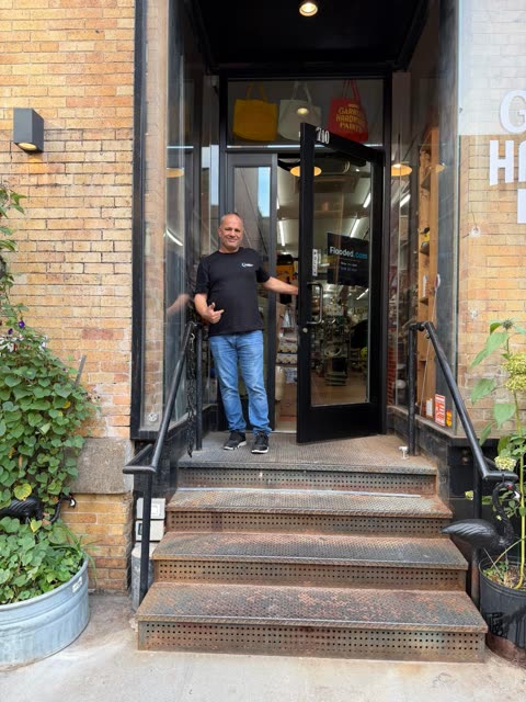 Entrance to the Flooded service station inside Garber Hardware, West Village